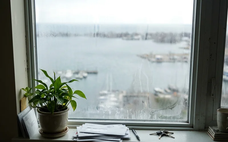Foggy failed sealed unit in a Harbourfront condo window