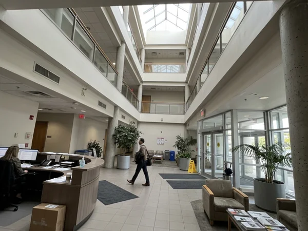 Replaced atrium and vestibule glass in a Highway 7 office