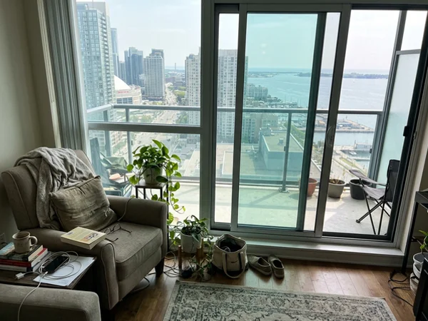 Condo window with two new sealed units matching the tower tint in Harbourfront